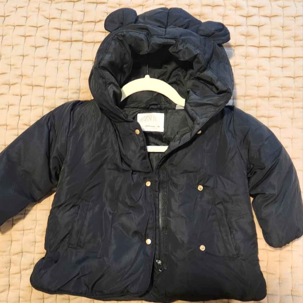 Zara kids light puffer jacket (black)